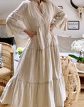 Load image into Gallery viewer, Robe longue coton beige  IRINA
