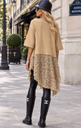 Load image into Gallery viewer, Tunique FLO camel en coton, dentelle et cœurs – Coupe asymétrique
