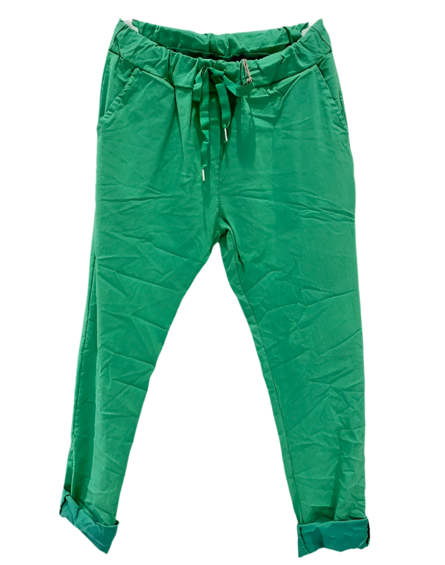 LÉA plain canvas mint pants 2 sizes