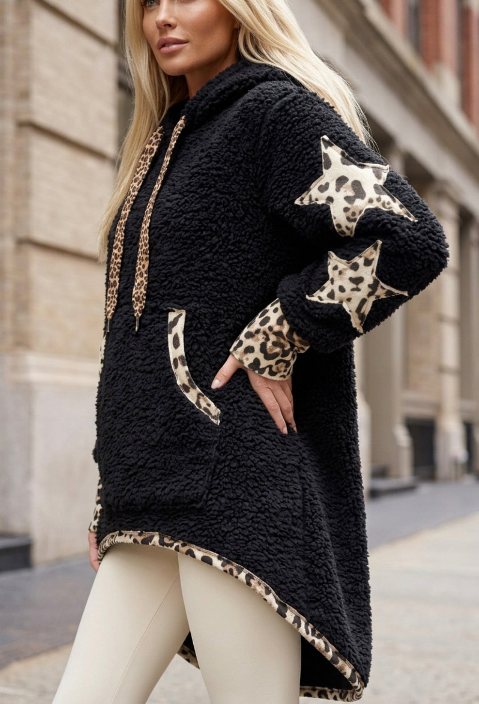 MARGOT – Sweat moumoute oversize & étoiles léopard (Copie)