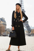 Cargar la imagen en la vista de la galería, Trench long noir ZAZA — La robe-manteau parisienne
