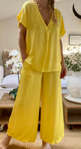 Load image into Gallery viewer, POLY yellow silk pants
