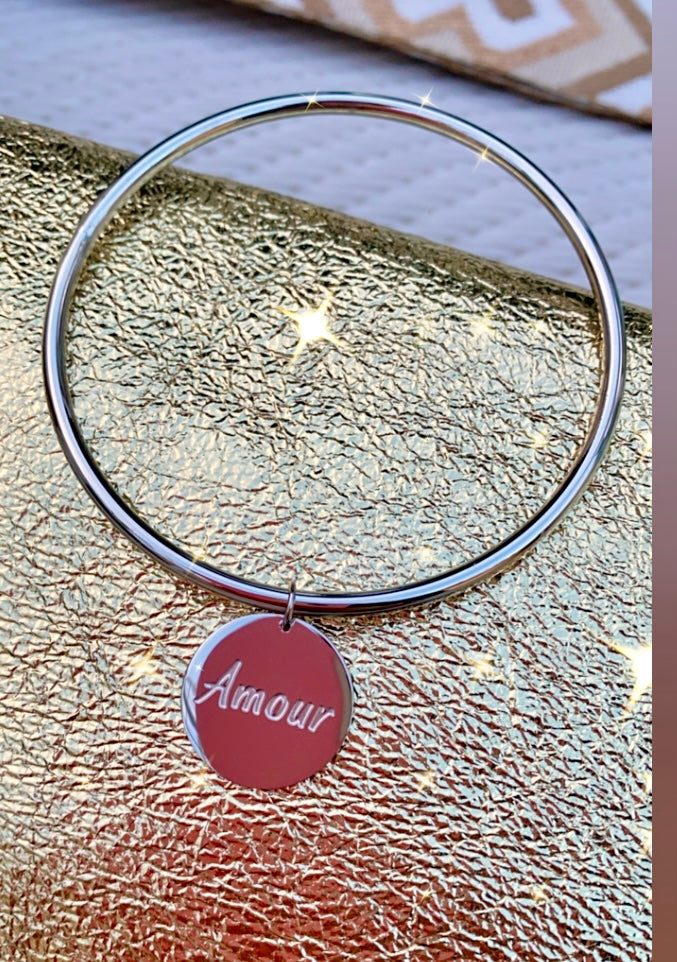 STAR or AMOUR silver bangle 3 models