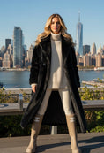 Load image into Gallery viewer, Manteau Long Fausse Fourrure Noir KELSEY

