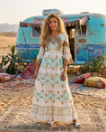 Load image into Gallery viewer, Robe Longue Sequins Dorés Style Manoush – Bohème 🌙

