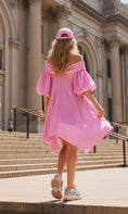 Cargar la imagen en la vista de la galería, Robe Bulle Rose Nœud ASHLEY 🌸 | Bubble Dress Girly Chic
