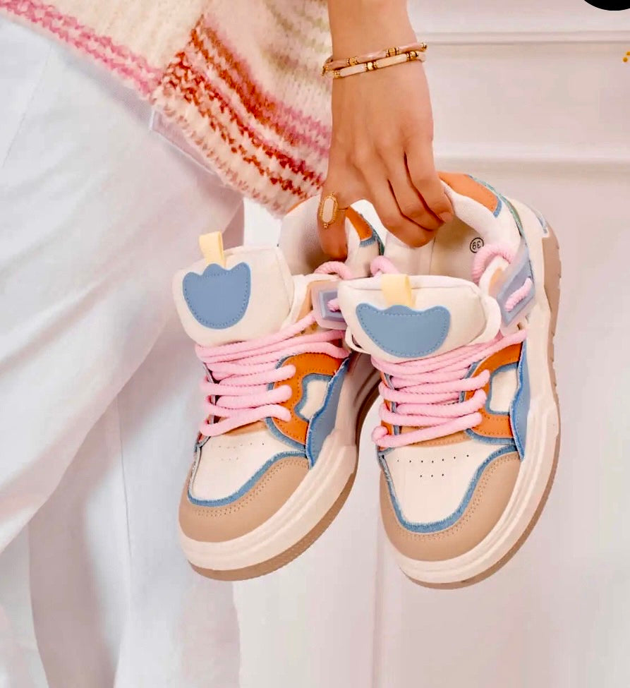 Baskets Multicolores Cœur BROOKE 🩷 | Sneakers Girly Tendance