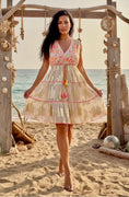 Cargar la imagen en la vista de la galería, Robe MATHILDA Lurex Or & Paillettes Fluo | Bohème Chic
