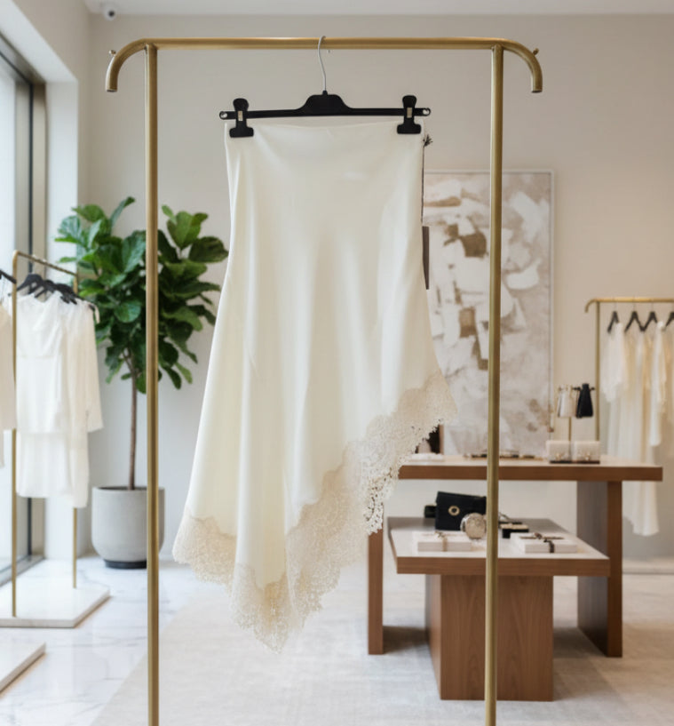 Jupe satinée dentelle MOOREA