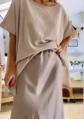 Load image into Gallery viewer, MILA taupe silk skirt
