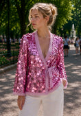 Cargar la imagen en la vista de la galería, Gilet Carrie 🩷Cache-Cœur à Grosses Paillettes Roses
