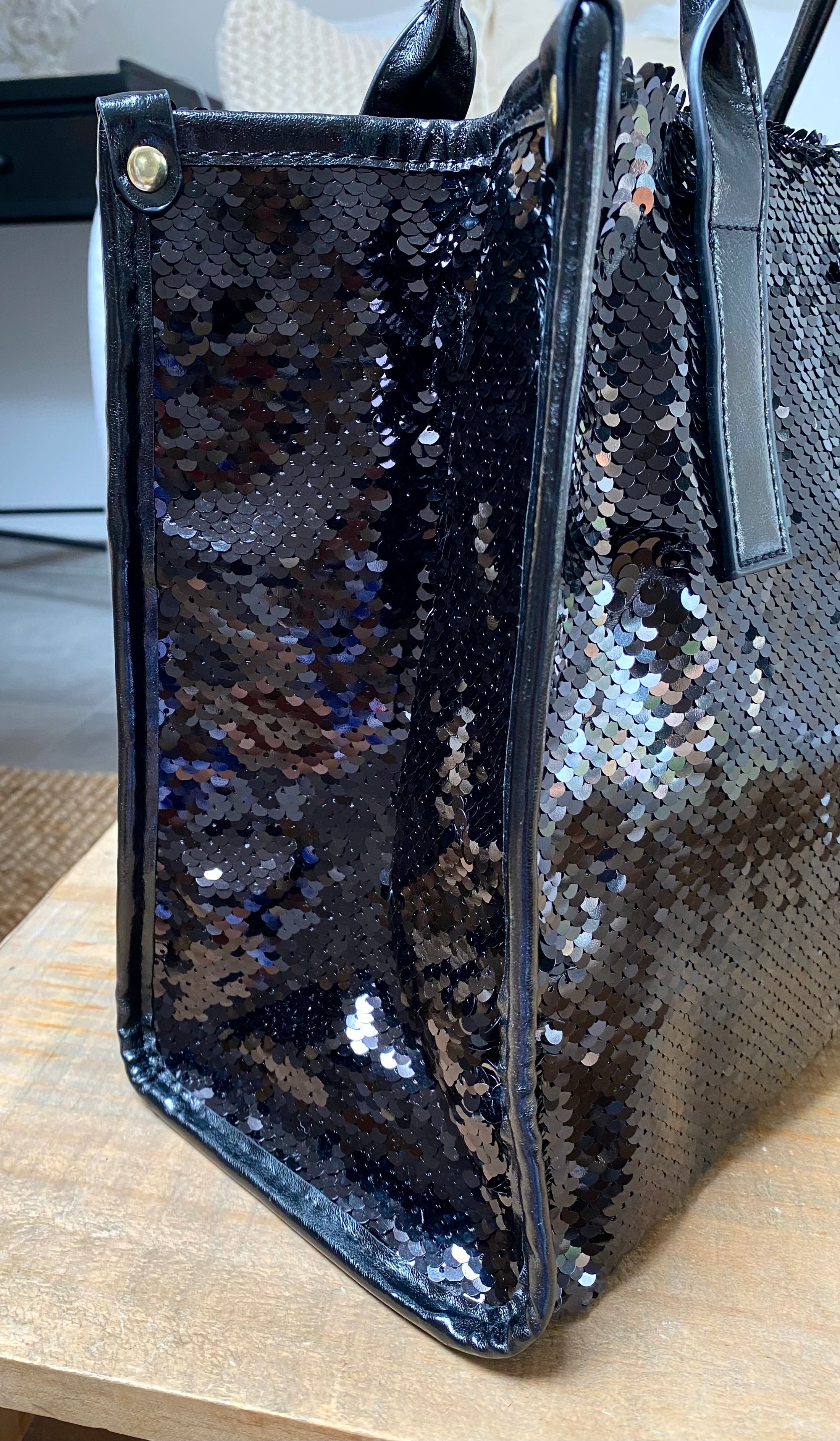 Cabas paillettes noires THE IT BAG