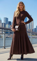 Load image into Gallery viewer, Robe Longue Bi-Matière Chocolat KEYTON
