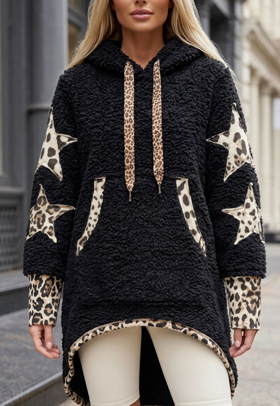 MARGOT – Sweat moumoute oversize & étoiles léopard (Copie)