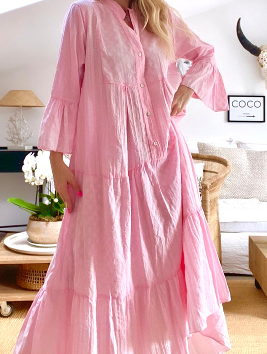 Robe longue coton rose bb IRINA