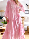 Load image into Gallery viewer, Robe longue coton rose bb IRINA
