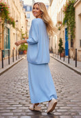 Load image into Gallery viewer, Pull Tunique Oversize Bleu Pastel CINDY — Toucher Cachemire
