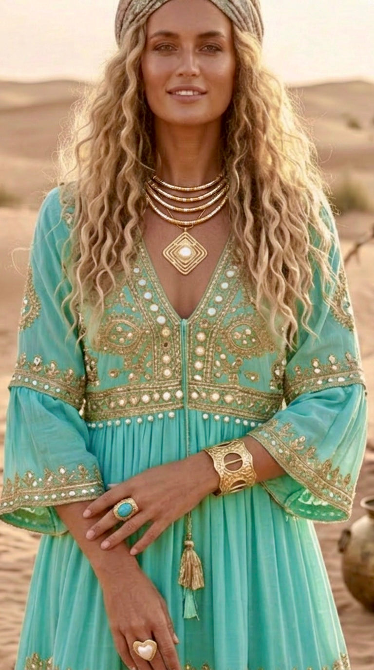 Collier Bracelet Doré Multirangs CÉLESTE – Style Gipsy Bohème à Entourer✨