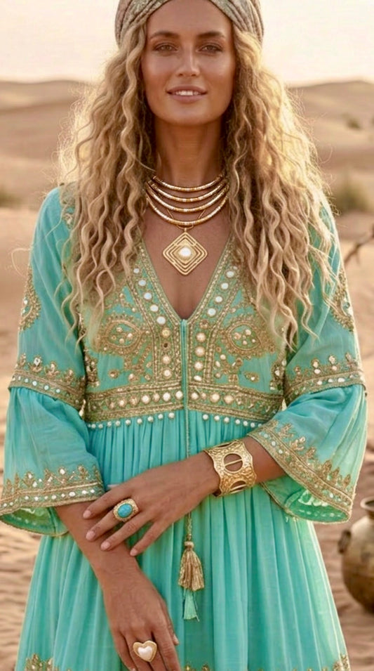 Collier Bracelet Doré Multirangs CÉLESTE – Style Gipsy Bohème à Entourer✨