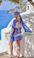 Load image into Gallery viewer, Foulard lin et coton MYKONOS

