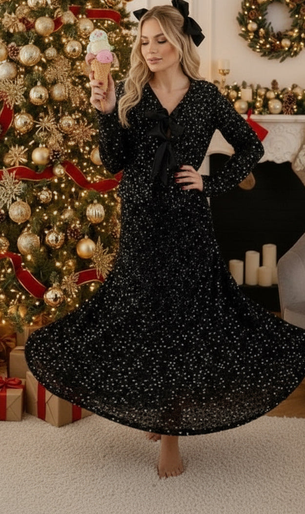 Jupe noire velours et sequins CHRISTMAS