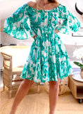 Load image into Gallery viewer, MAONA turquoise bohemian dress
