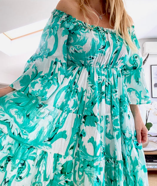 Robe bohème turquoise MAONA