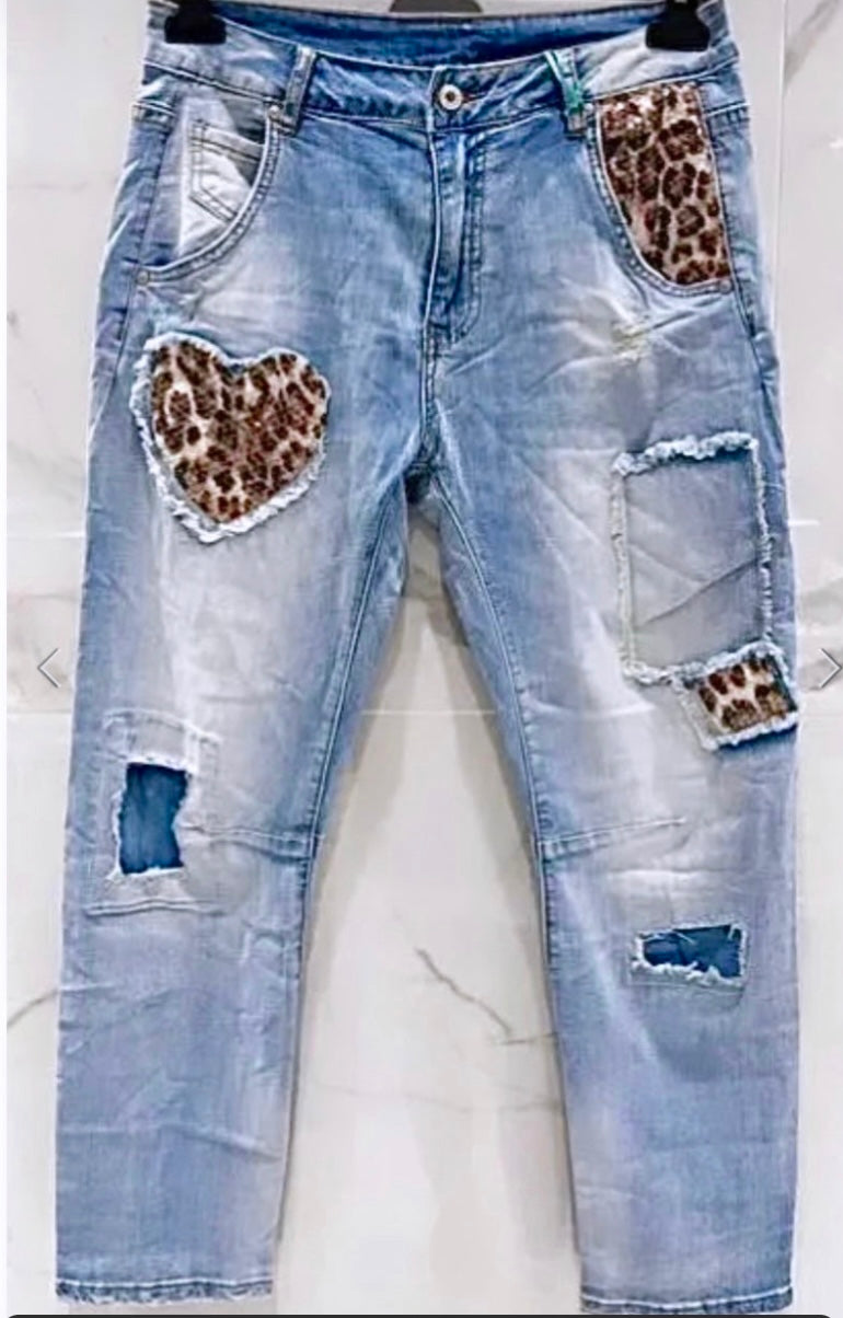 Jean used coeurs leopard LEO