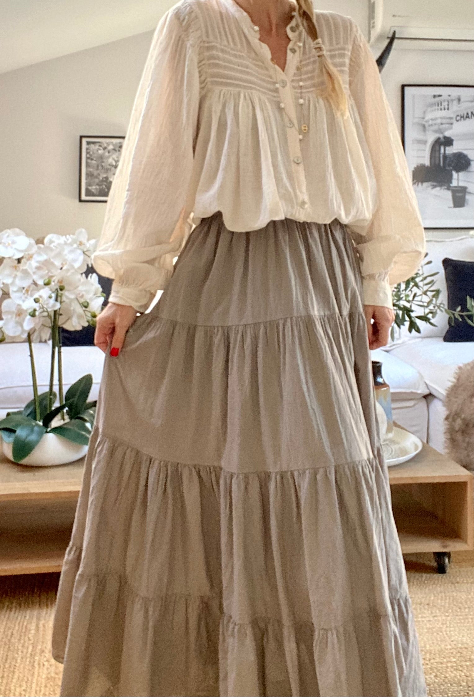 LILOU taupe cotton petticoat