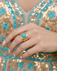 Load image into Gallery viewer, Bague Or & Turquoise SALAMA | Style Gypsy Bohème
