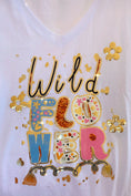 Load image into Gallery viewer, Tee-shirt blanc et print WILDY paillettes
