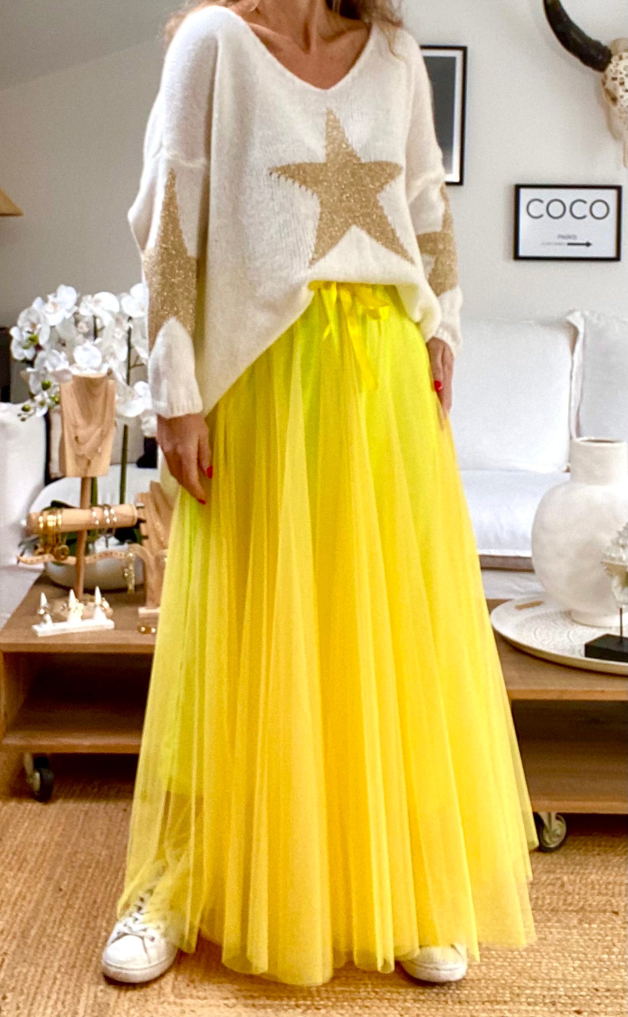 Neon yellow tulle skirt NINI 2 sizes