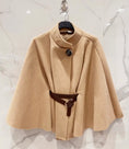 Cargar la imagen en la vista de la galería, Trench Cape Camel LÉON Ceinture Cuir
