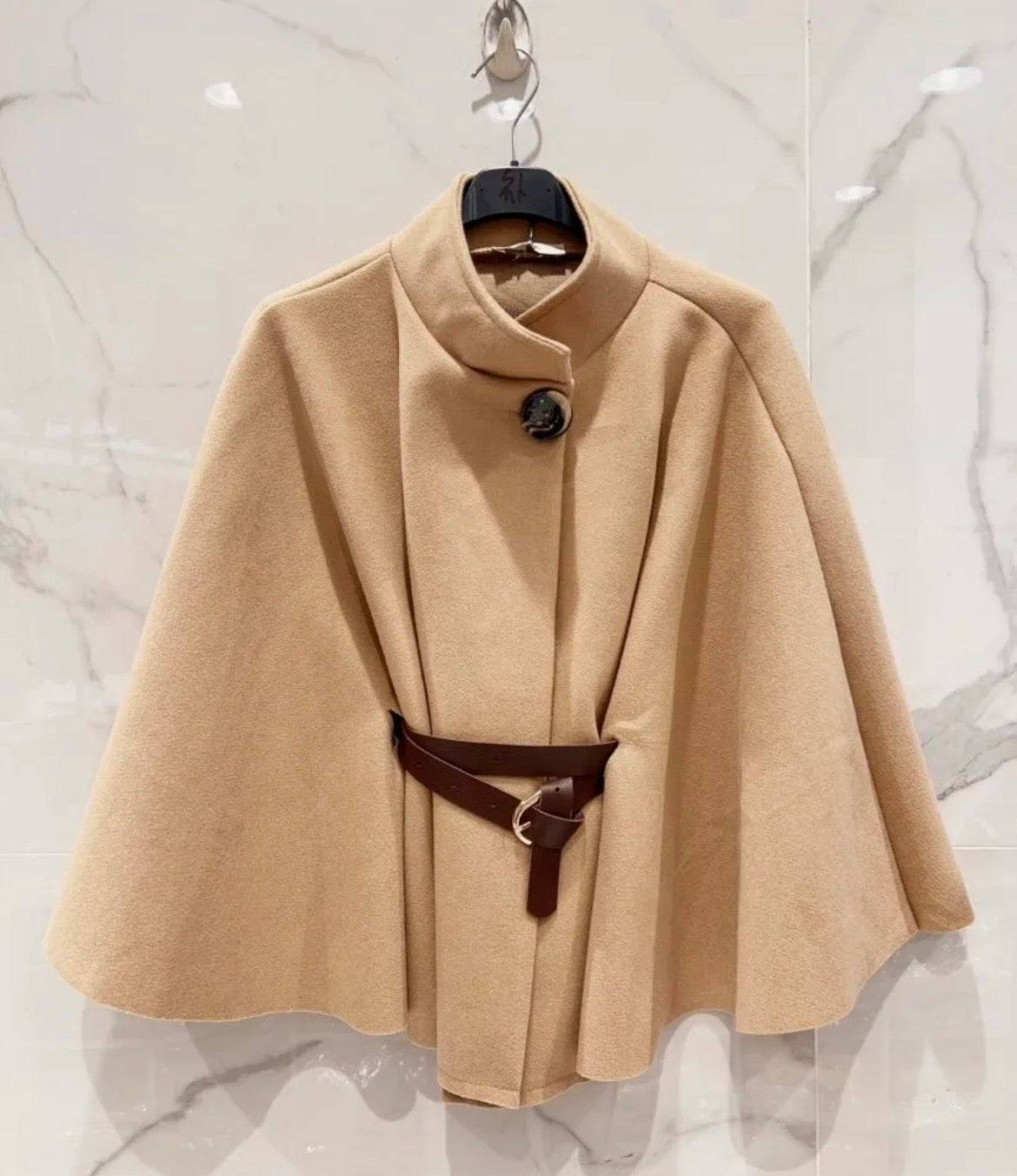 Trench Cape Camel LÉON Ceinture Cuir