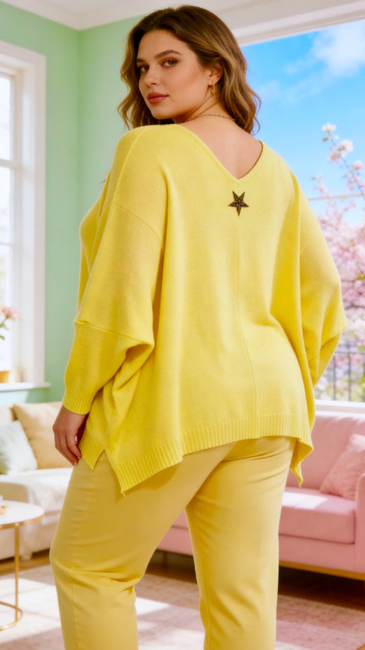 Pull oversize VIRGINIE jaune