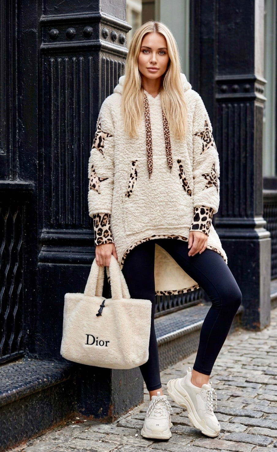 MARGOT – Sweat moumoute oversize & étoiles léopard (Copie)