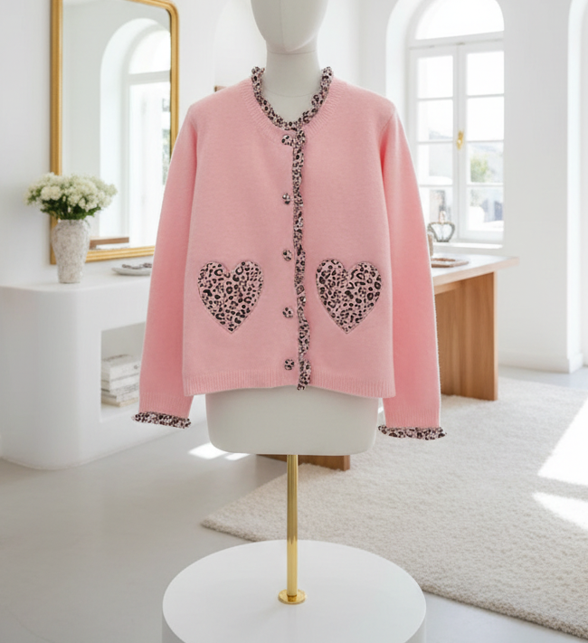 Gilet rose romantique LILOU