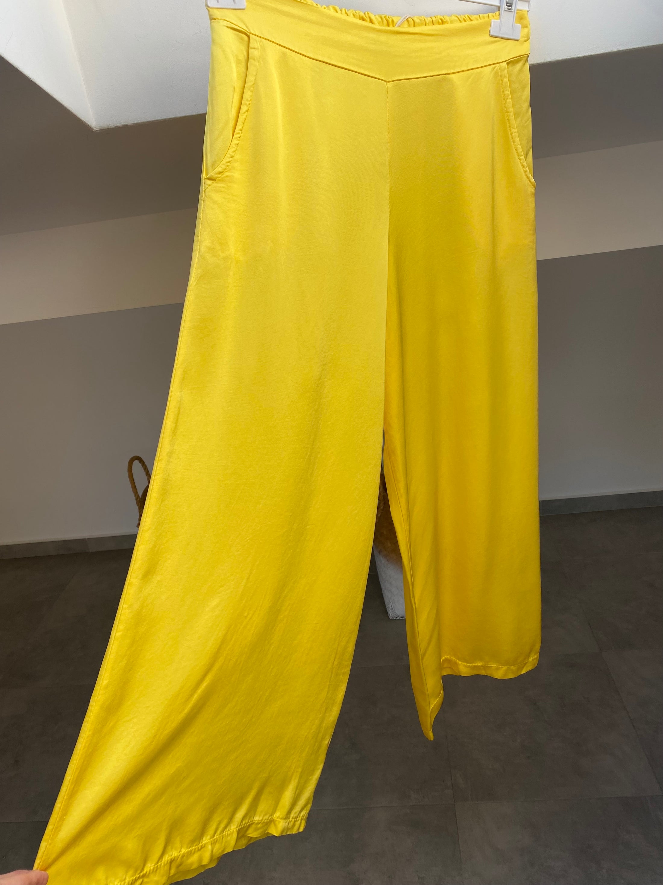 POLY yellow silk pants