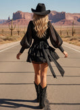Load image into Gallery viewer, Robe Tunique Noire Boho SEDONA | Mousseline & Dentelle
