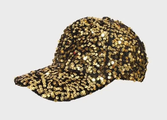 LISA gold glitter cap