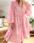 Load image into Gallery viewer, Robe  broderie anglaise BARDOT rose bb
