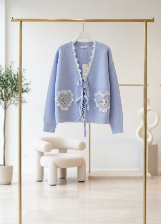 Gilet avec dentelle et cœur GINA