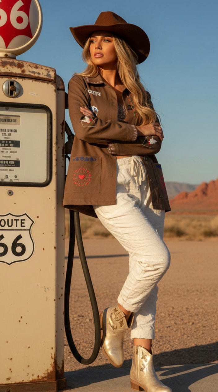 Veste LUCKY – Veste Western Femme Chocolat | Style Army