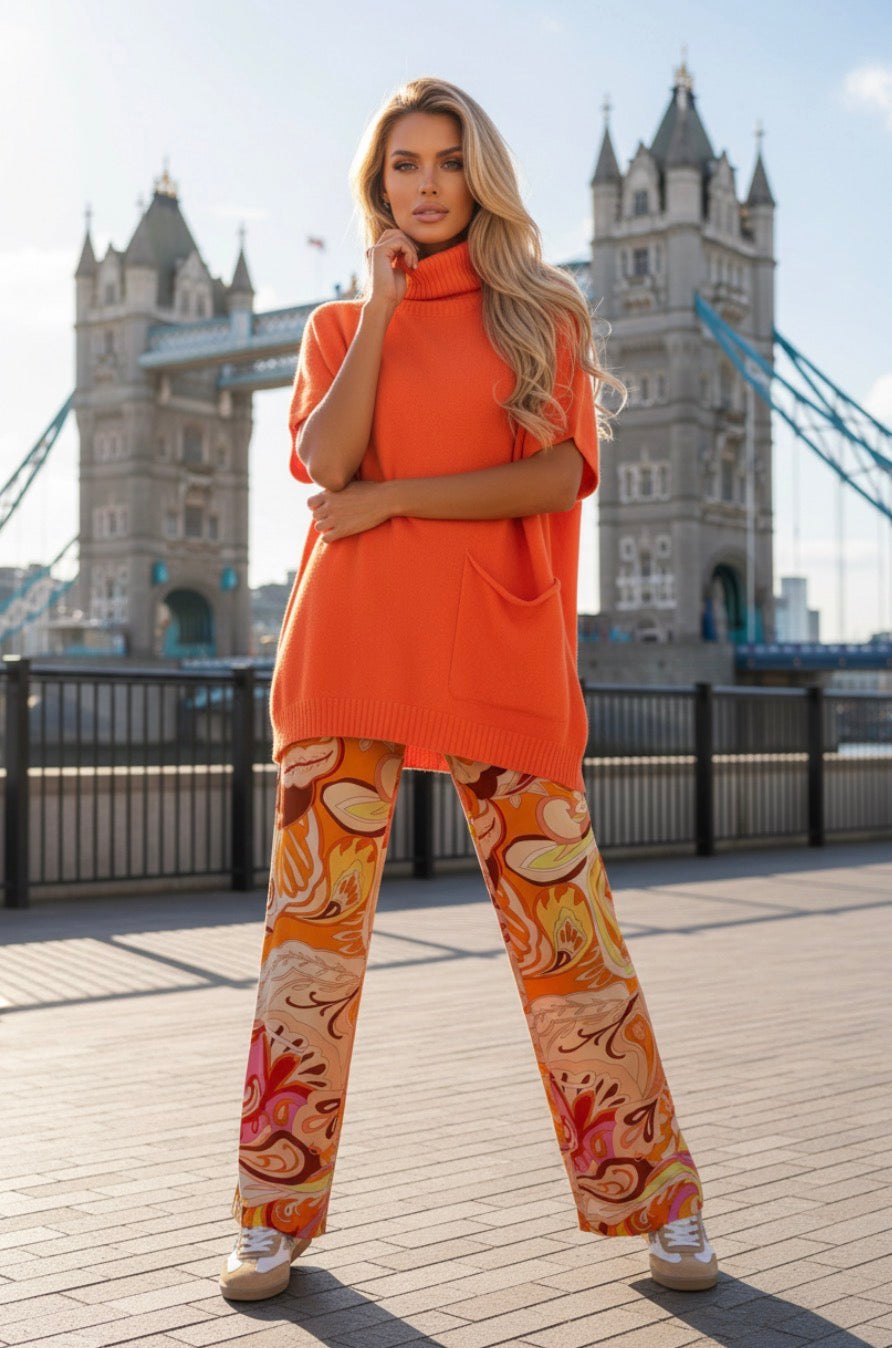 Pull Col Roulé MAYFAIR – Effet Cachemire oversize🧡