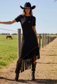 Load image into Gallery viewer, Robe Midi Franges Asymétrique CHEYENNE western Chic

