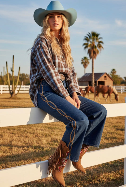 Chemise à Carreaux RANCH ♥️– Style Western Bohème