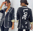 Load image into Gallery viewer, LOVE black blazer jacket

