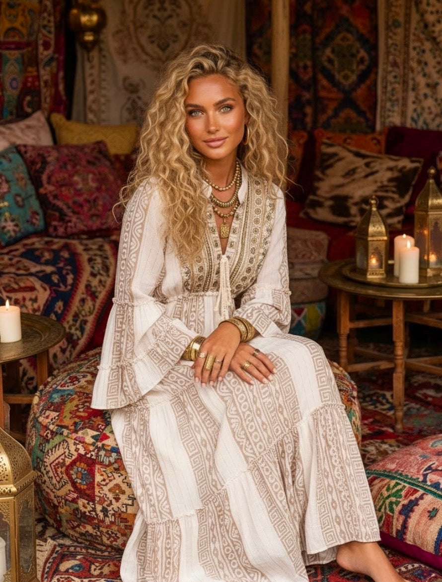 Robe Longue Bohème HELENA ✨ Esprit Gipsy
