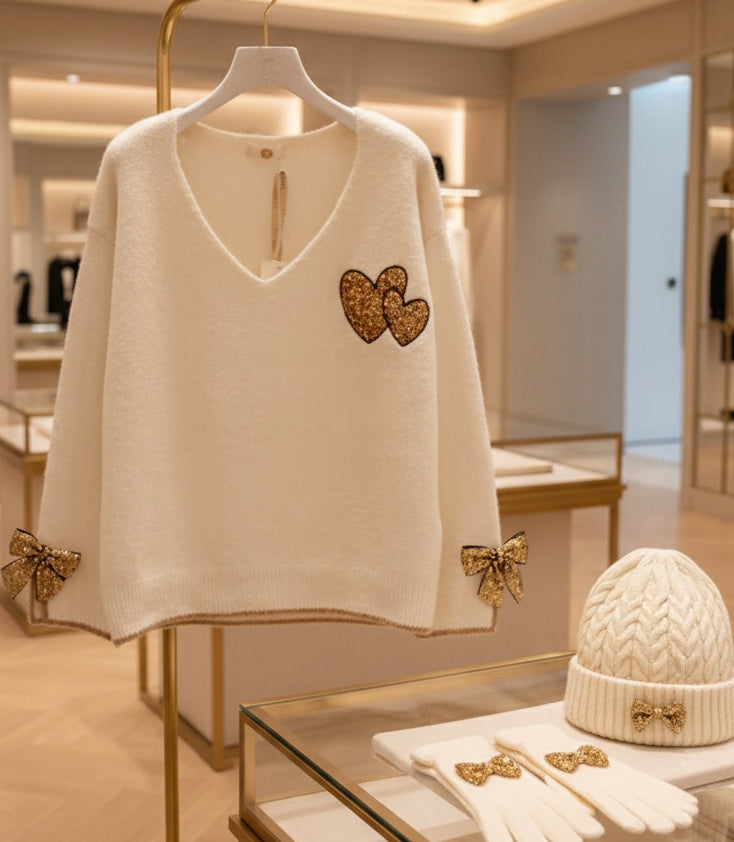 Pull cœur et noeuds BLOUMA