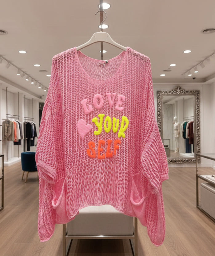Pull maille filet LOVE YOURSELF